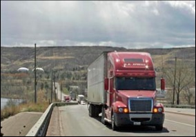 Truck on highway